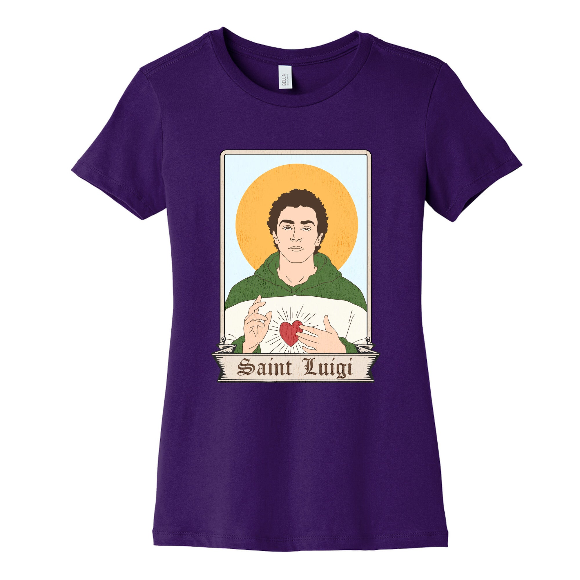 Saint Luigi Mangione Cartoon Womens Cotton Tee