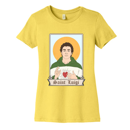 Saint Luigi Mangione Cartoon Womens Cotton Tee