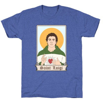 Saint Luigi Mangione Cartoon Unisex Triblend Tee