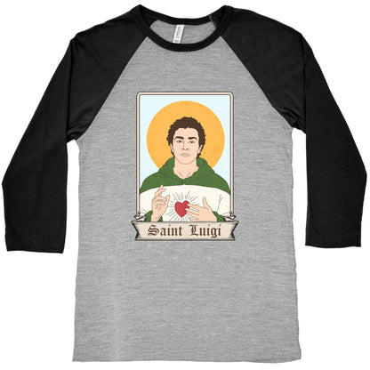 Saint Luigi Mangione Cartoon Baseball Tee