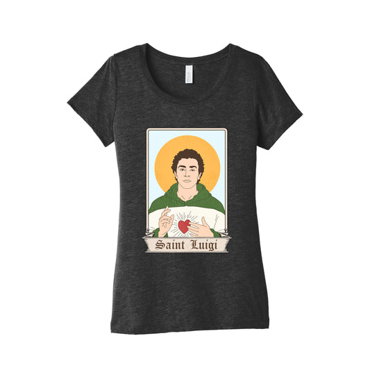 Saint Luigi Mangione Cartoon Womens Triblend Tee