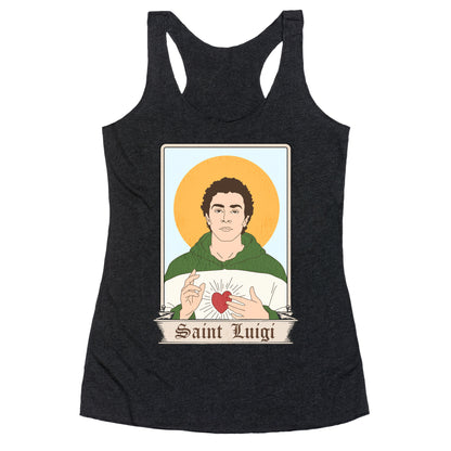 Saint Luigi Mangione Cartoon Racerback Tank