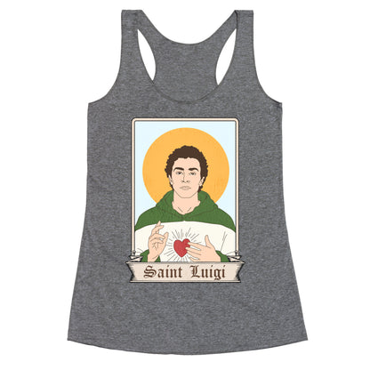 Saint Luigi Mangione Cartoon Racerback Tank