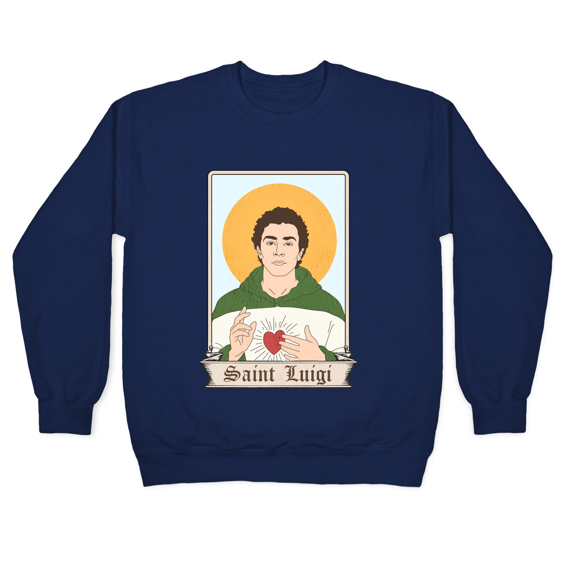 Saint Luigi Mangione Cartoon Crewneck Sweatshirt