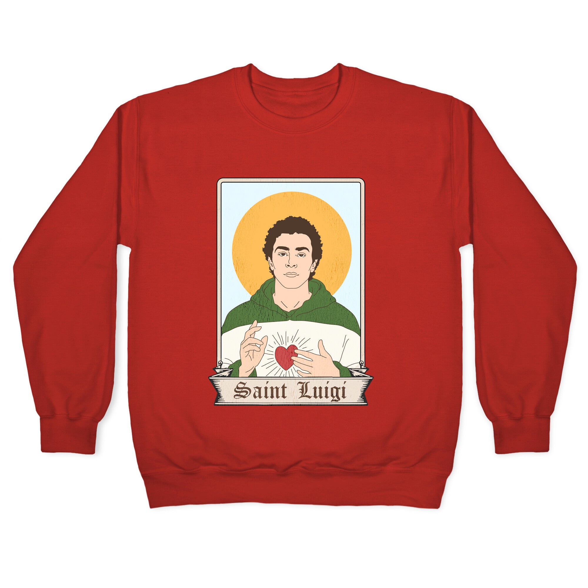 Saint Luigi Mangione Cartoon Crewneck Sweatshirt