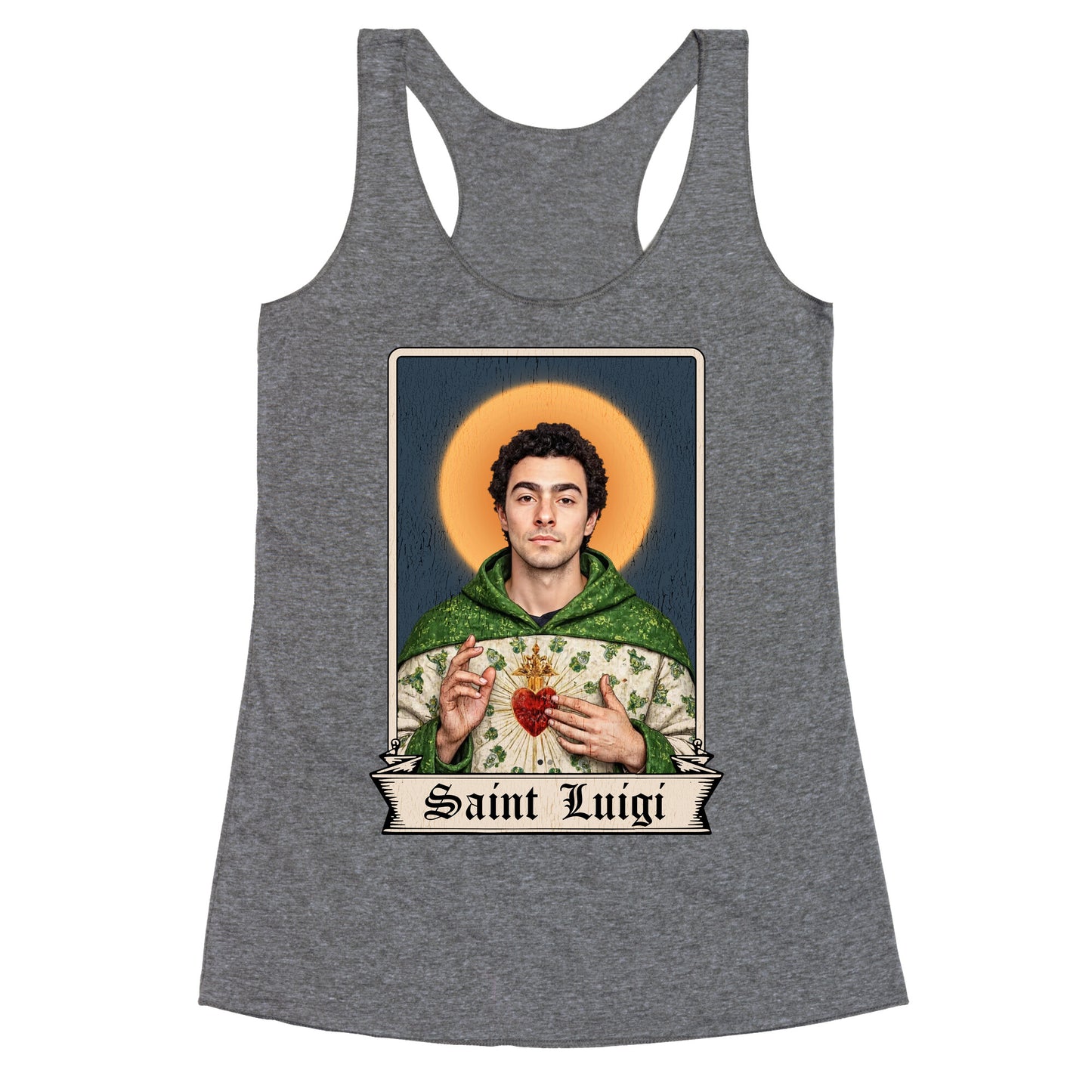 Saint Luigi Mangione Racerback Tank