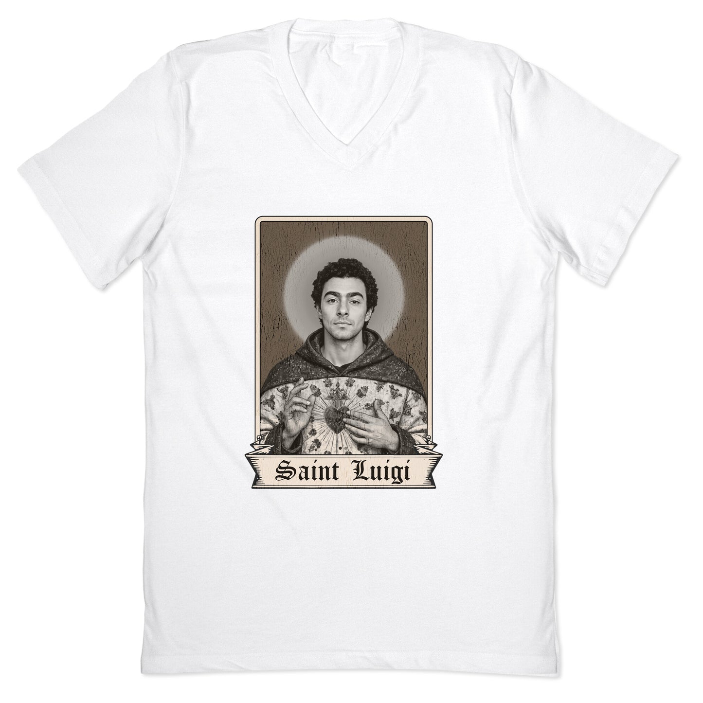 St Luigi Mangione V-Neck