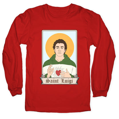 Saint Luigi Mangione Cartoon Longsleeve Tee