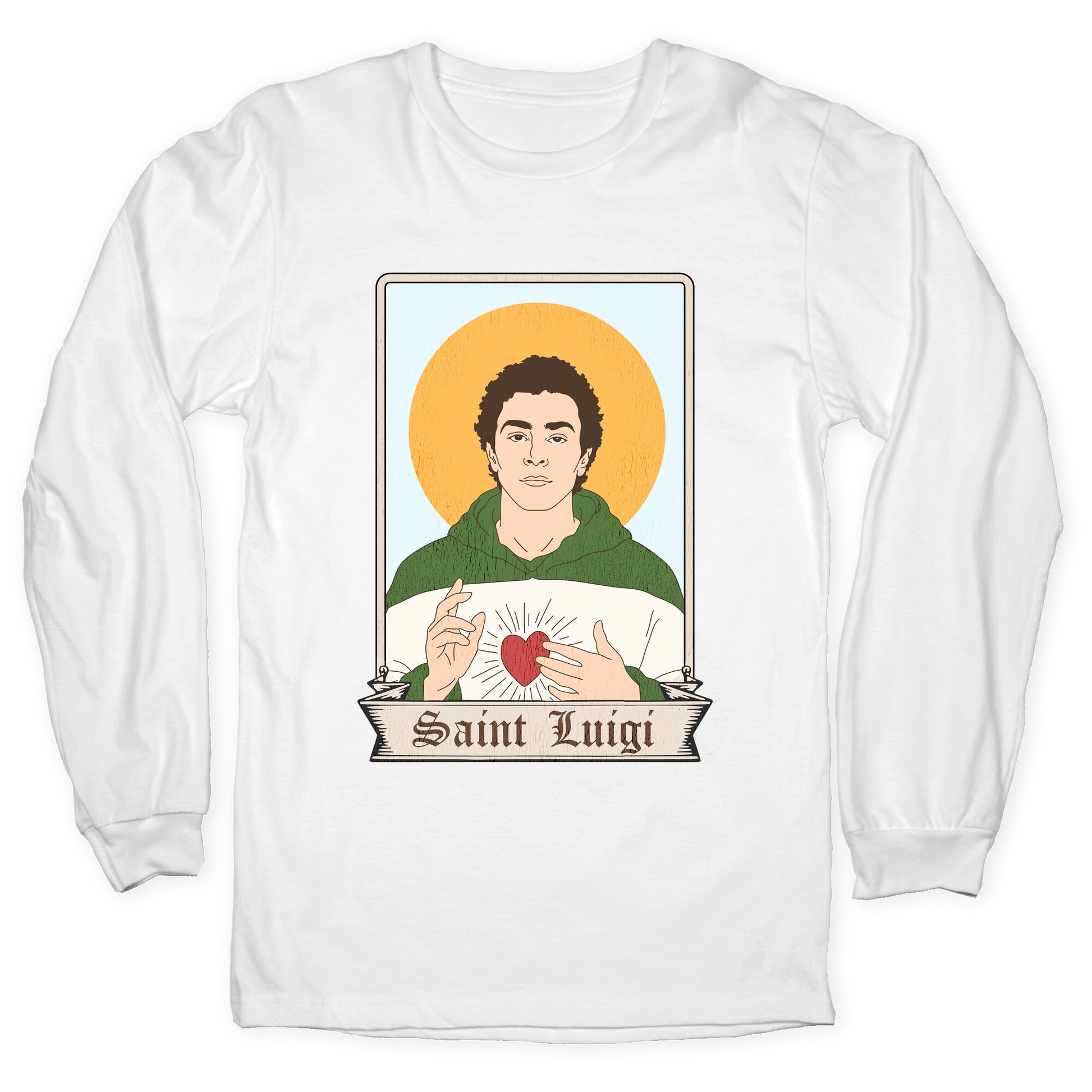 Saint Luigi Mangione Cartoon Longsleeve Tee