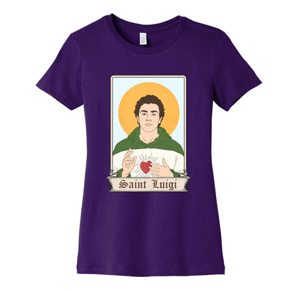 Saint Luigi Mangione Cartoon Womens Cotton Tee