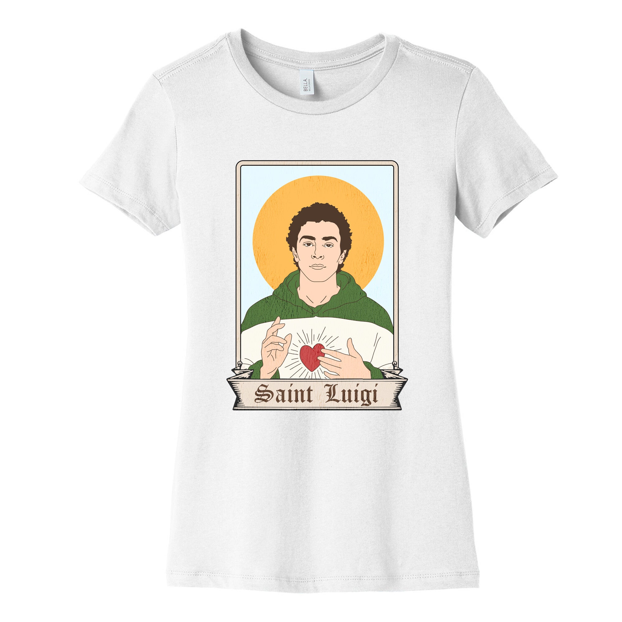 Saint Luigi Mangione Cartoon Womens Cotton Tee
