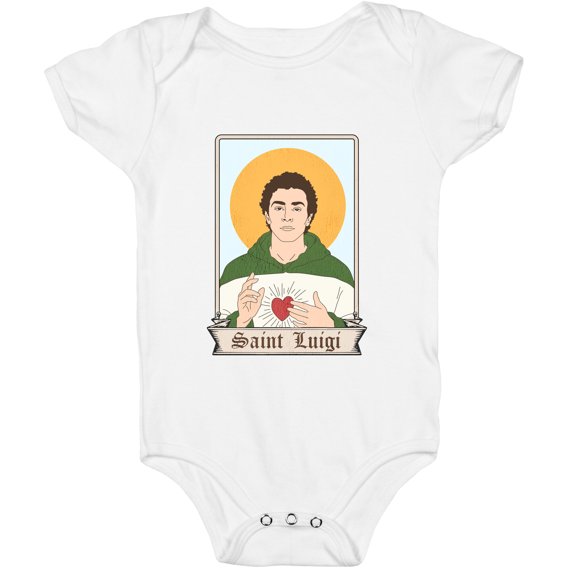 Saint Luigi Mangione Cartoon Baby One-Piece