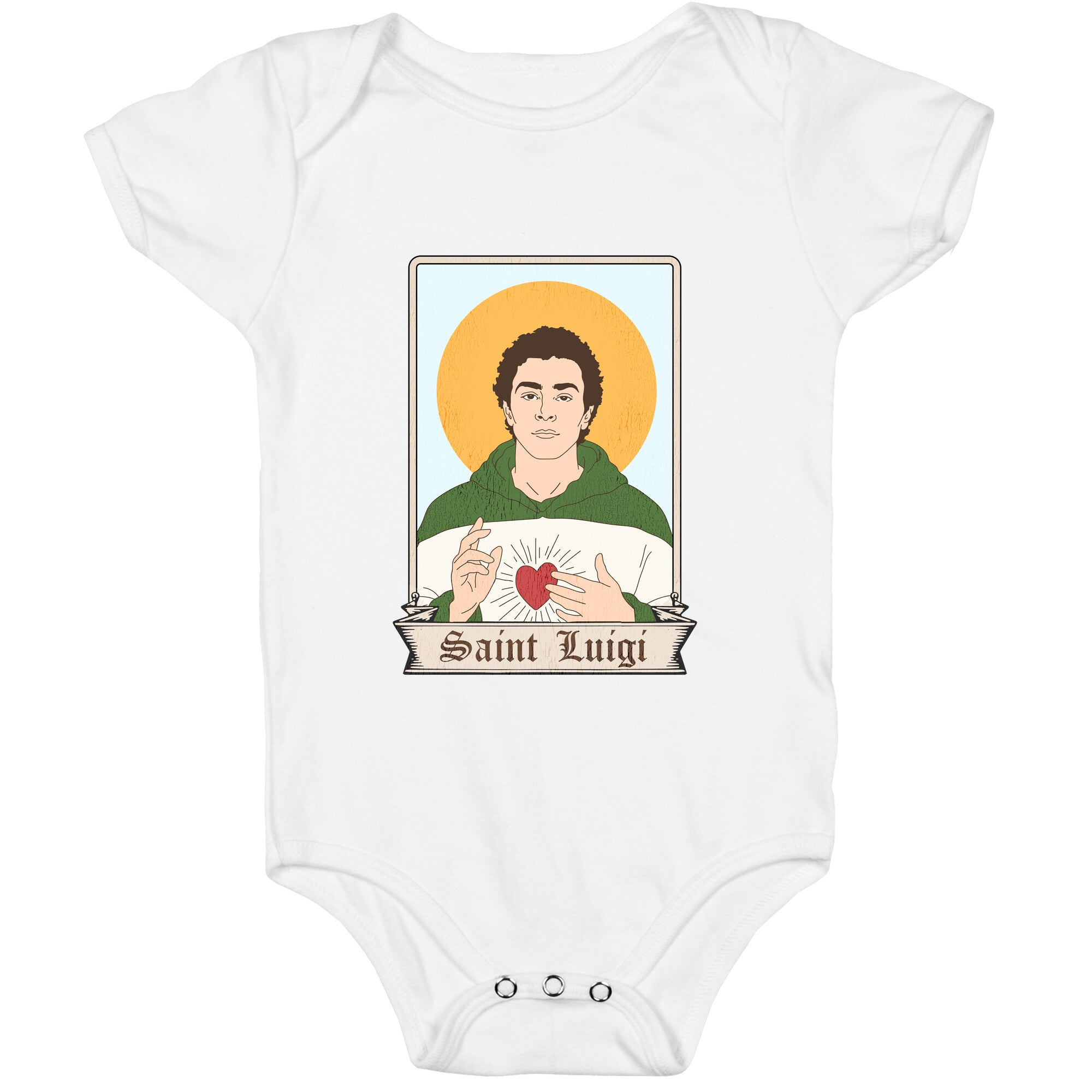 Saint Luigi Mangione Cartoon Baby One-Piece