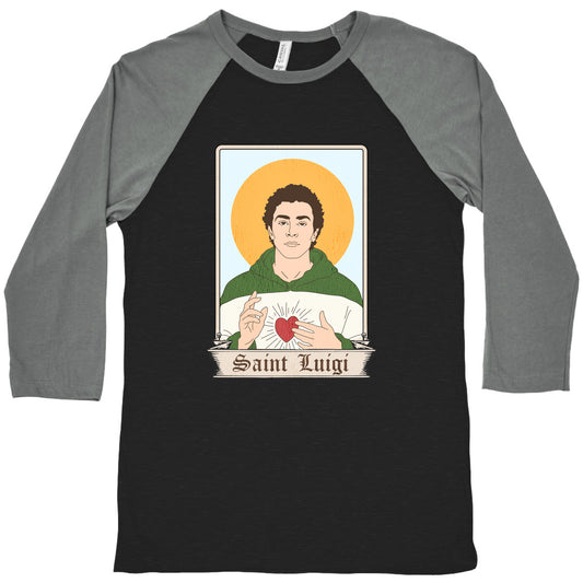 Saint Luigi Mangione Cartoon Baseball Tee