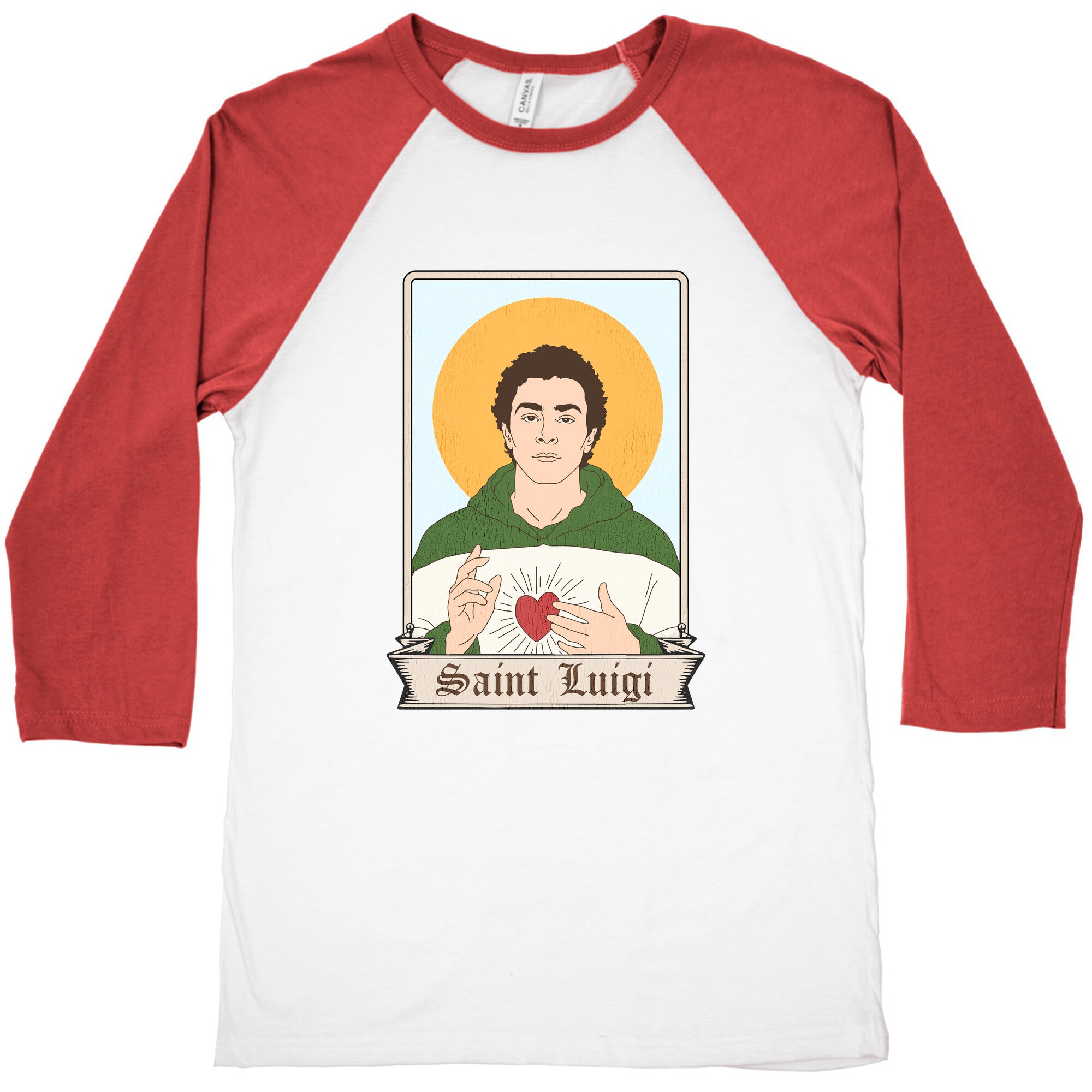 Saint Luigi Mangione Cartoon Baseball Tee