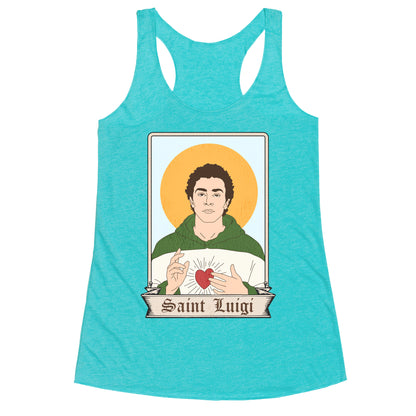 Saint Luigi Mangione Cartoon Racerback Tank