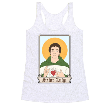 Saint Luigi Mangione Cartoon Racerback Tank
