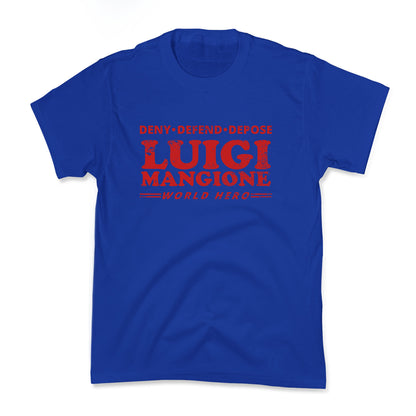 Luigi Mangione World Hero Kids Tee