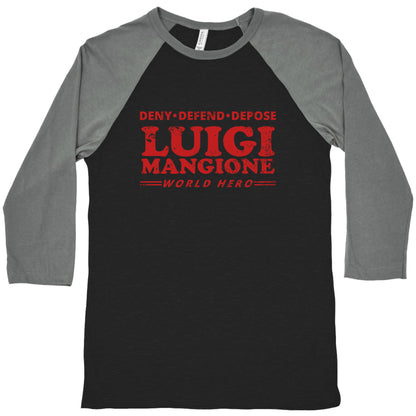 Luigi Mangione World Hero Baseball Tee