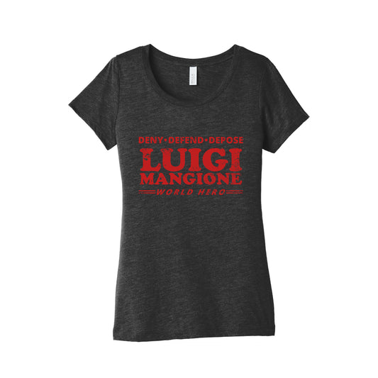 Luigi Mangione World Hero Womens Triblend Tee