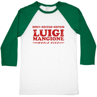 Luigi Mangione World Hero Baseball Tee