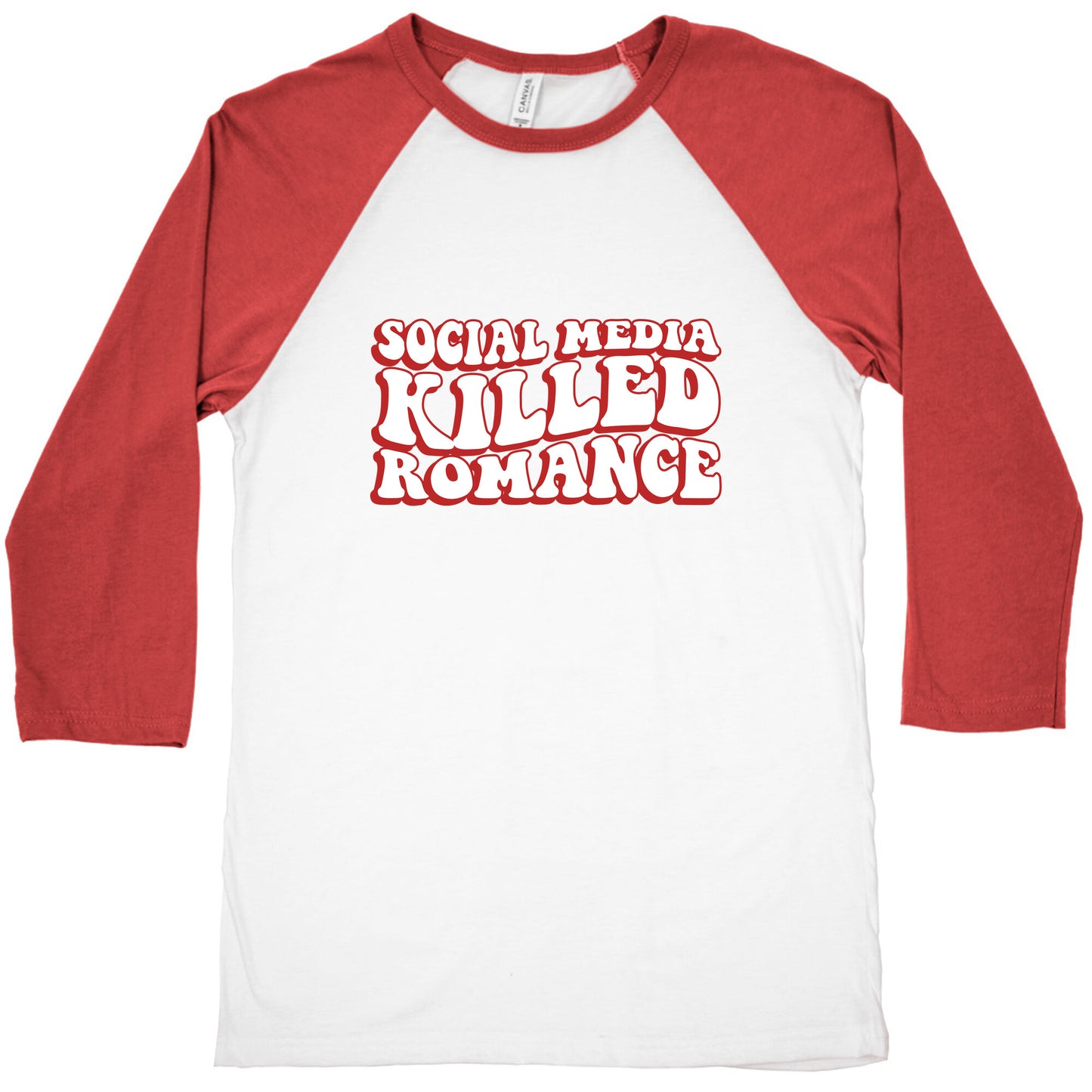 Social Media Killed Romance Baseball Tee