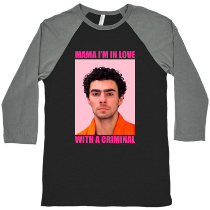Luigi Mangione Mama Im In Love With A Criminal Valentines Day Baseball Tee