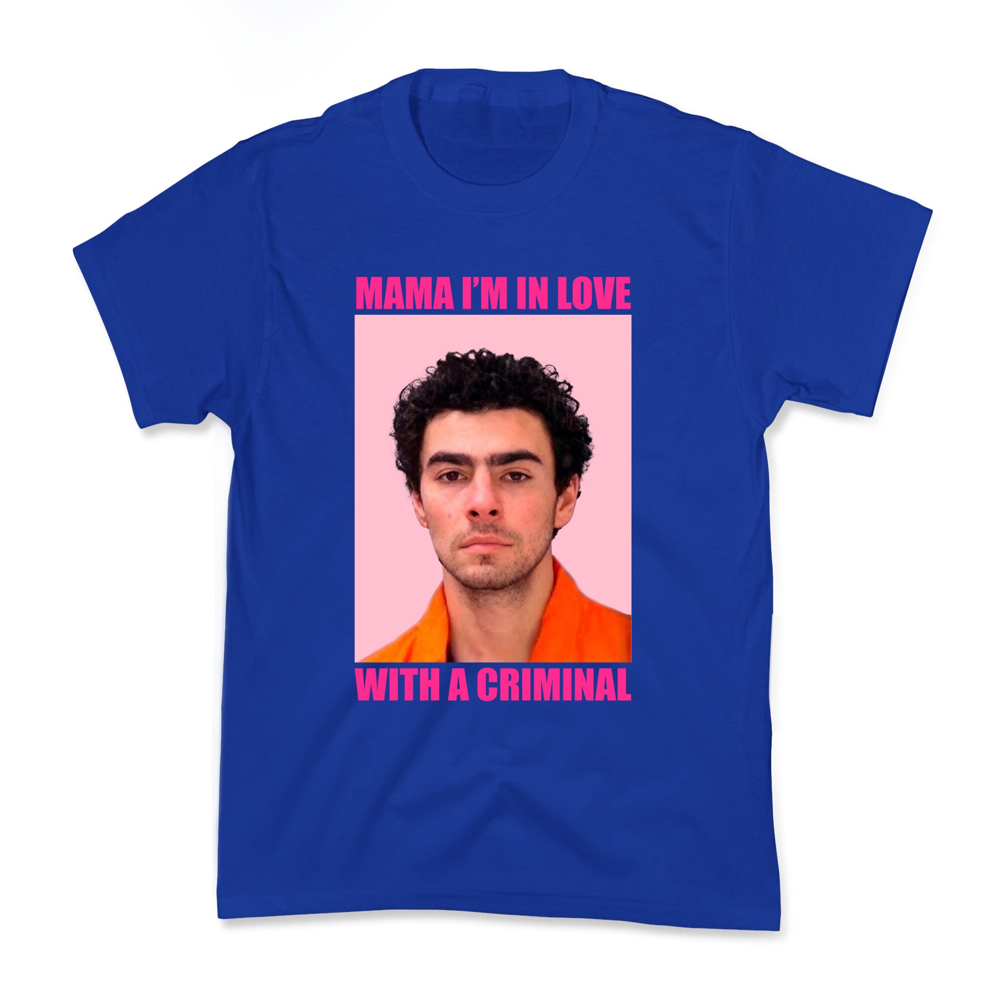 Luigi Mangione Mama Im In Love With A Criminal Valentines Day Kids Tee