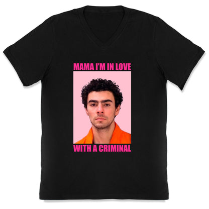 Luigi Mangione Mama Im In Love With A Criminal Valentines Day V-Neck