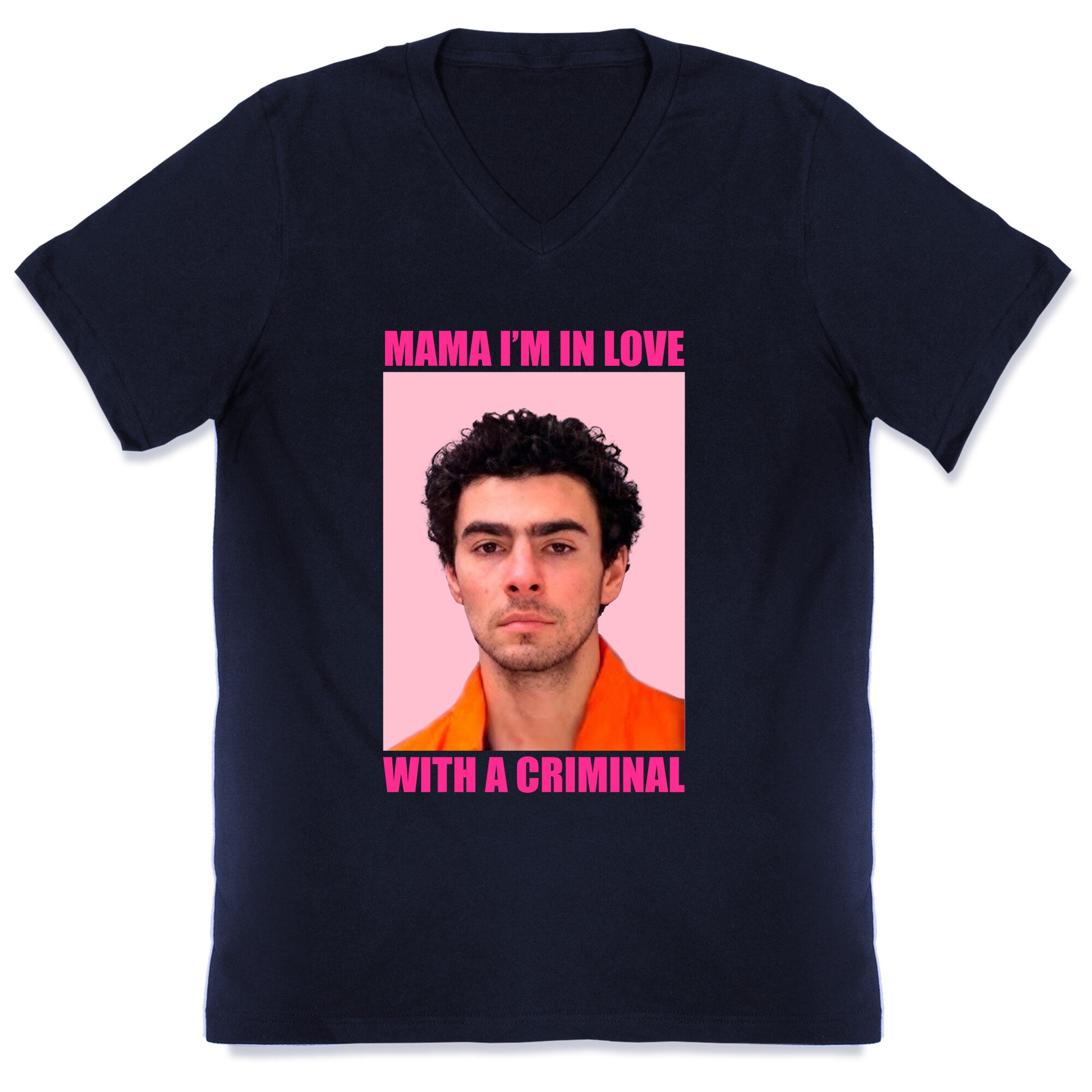 Luigi Mangione Mama Im In Love With A Criminal Valentines Day V-Neck