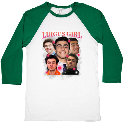 Luigis Girl Mangione Valentines Day Baseball Tee