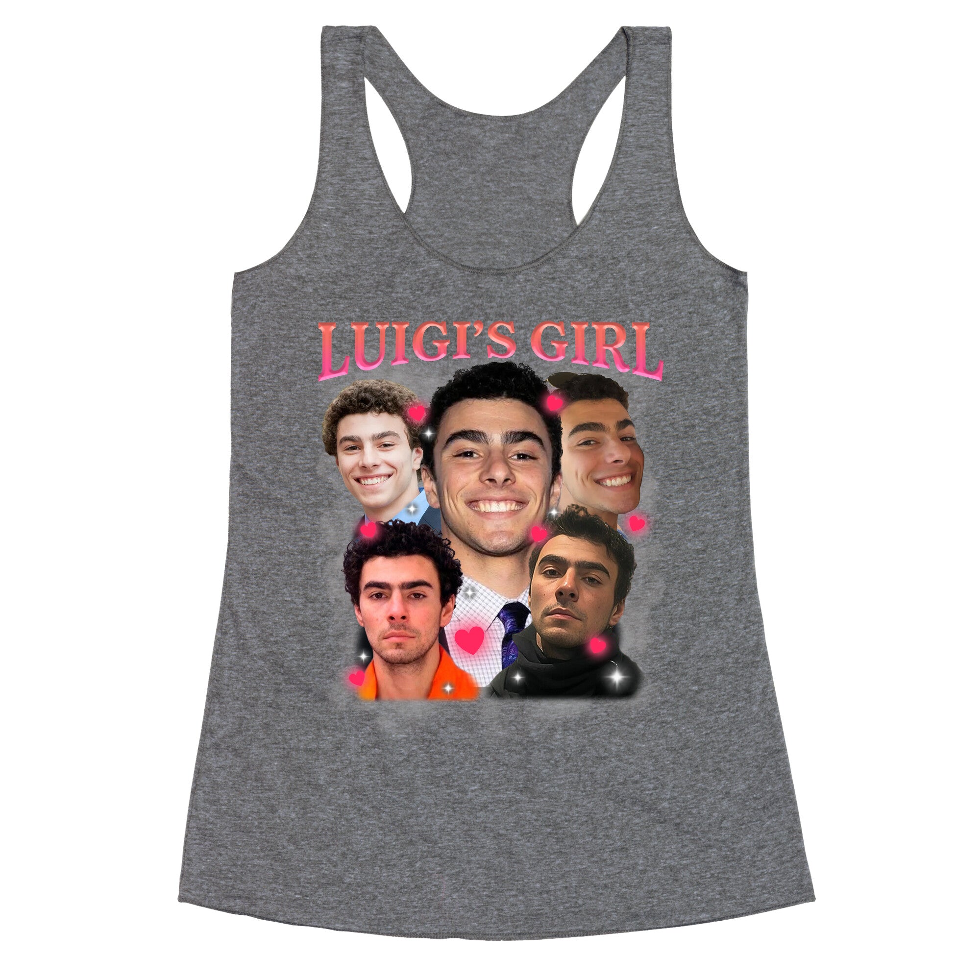 Luigis Girl Mangione Valentines Day Racerback Tank