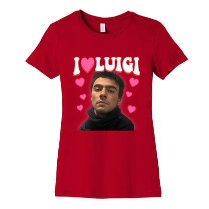 I Love Luigi Mangione Womens Cotton Tee