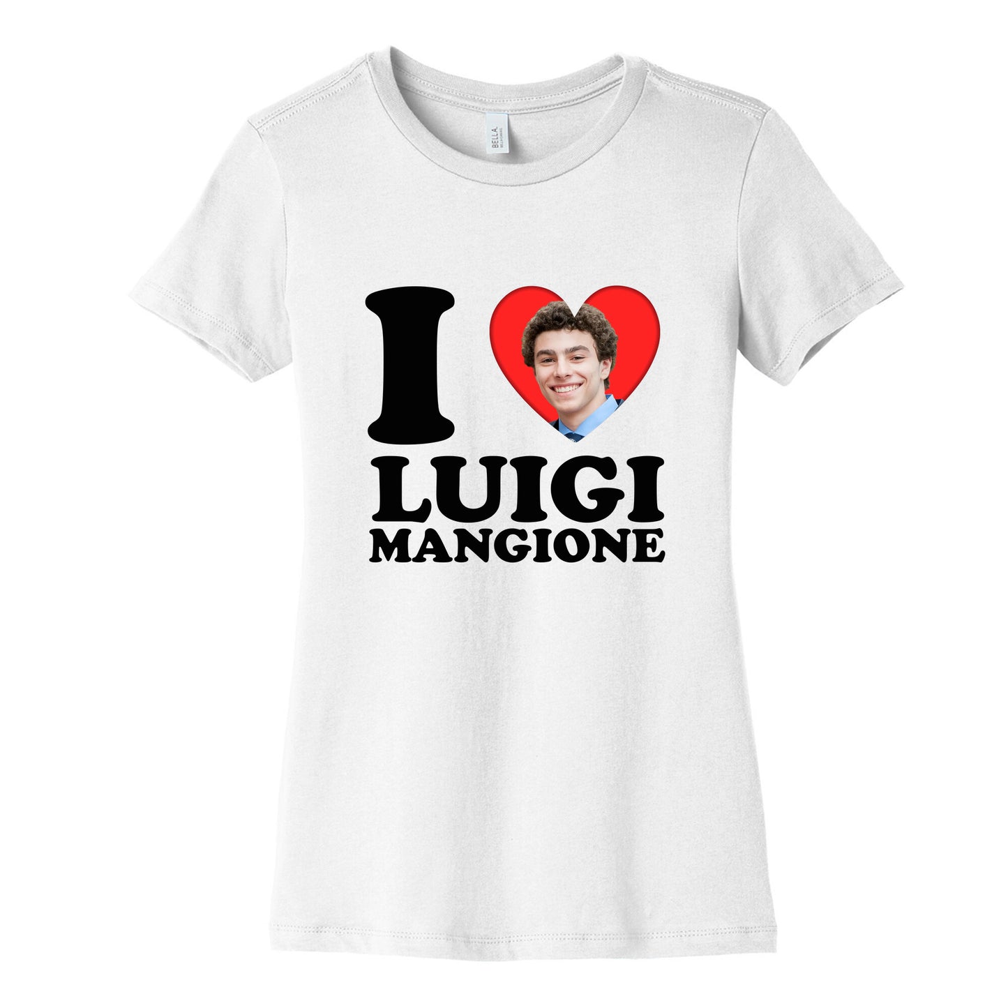 I Heart Luigi Mangione Womens Cotton Tee