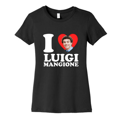 I Heart Luigi Mangione Womens Cotton Tee