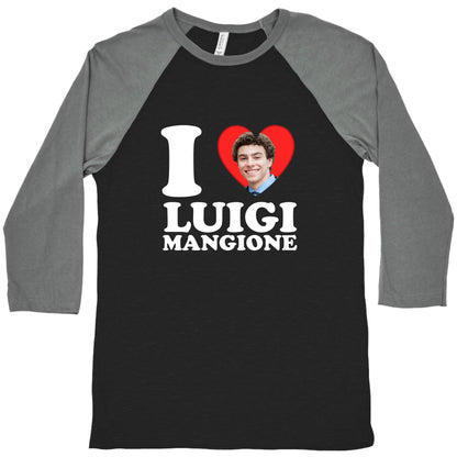 I Heart Luigi Mangione Baseball Tee