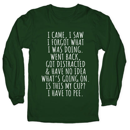 I Came I Saw I Forgot What I Was Doing Longsleeve Tee