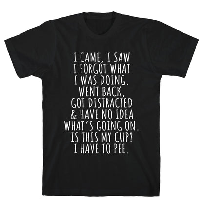 I Came I Saw I Forgot What I Was Doing T-Shirt
