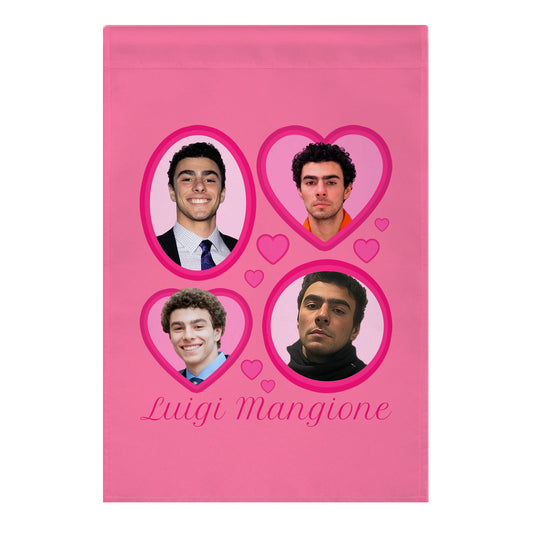 Luigi Mangione Sweethearts Valentines Day Garden Flag