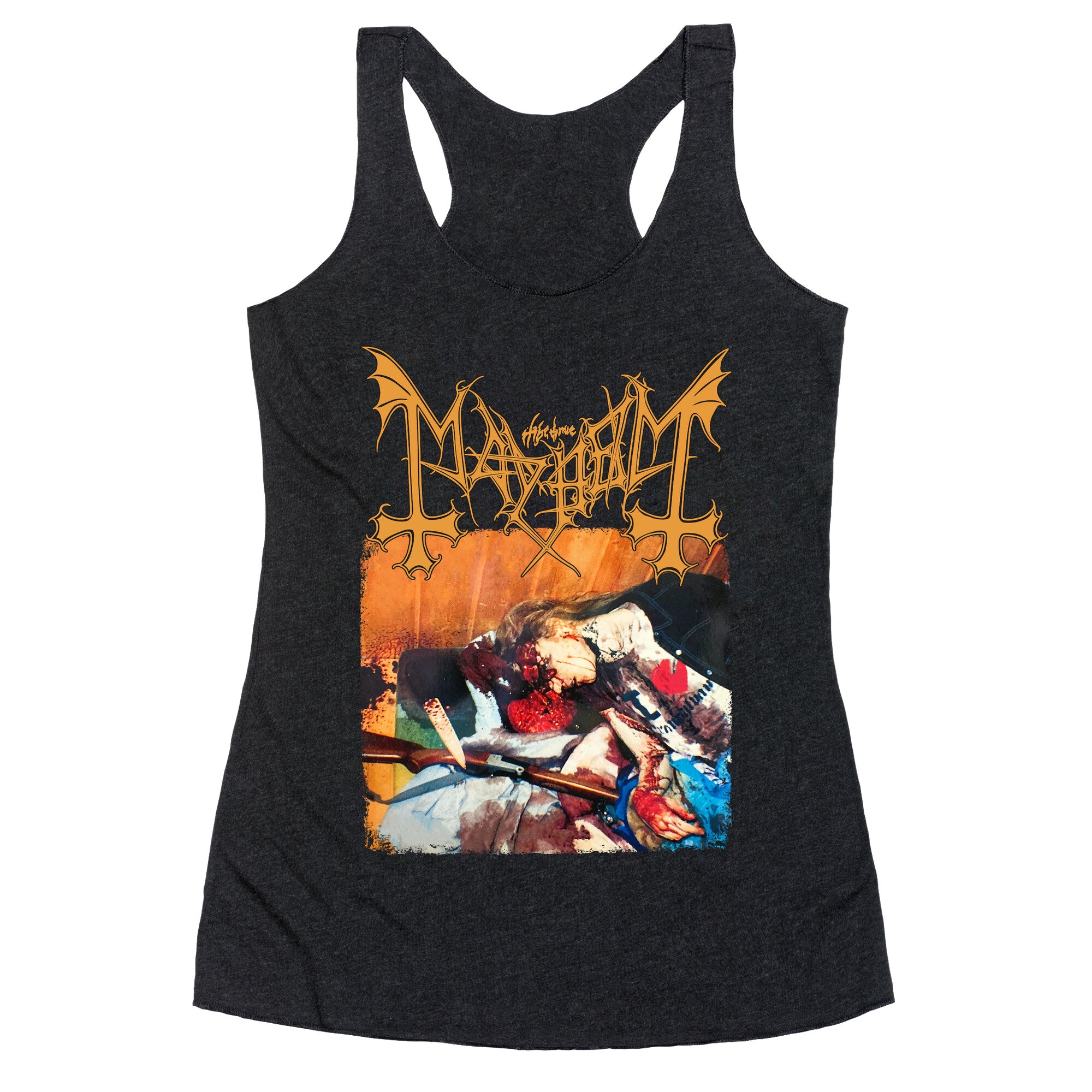 Mayhem Band Album Cover Racerback Tank