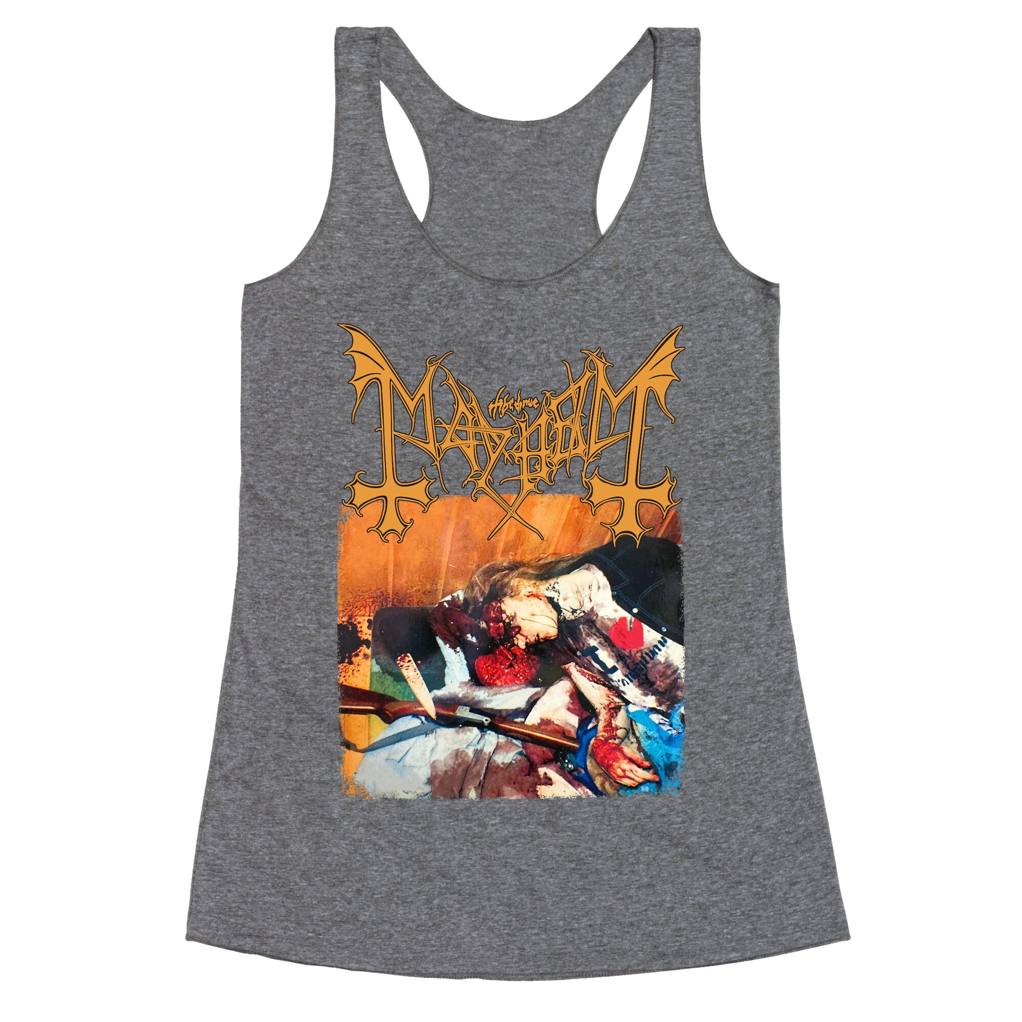 Mayhem Band Album Cover Racerback Tank