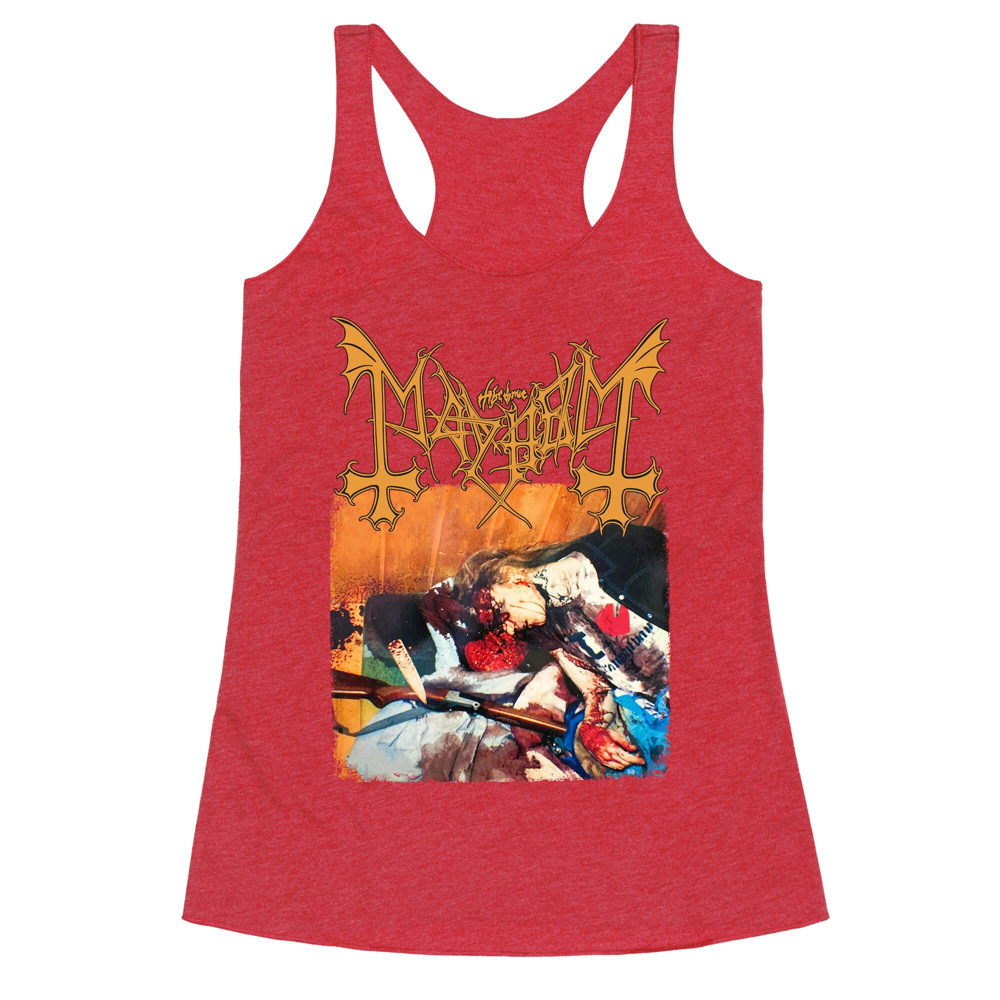 Mayhem Band Album Cover Racerback Tank
