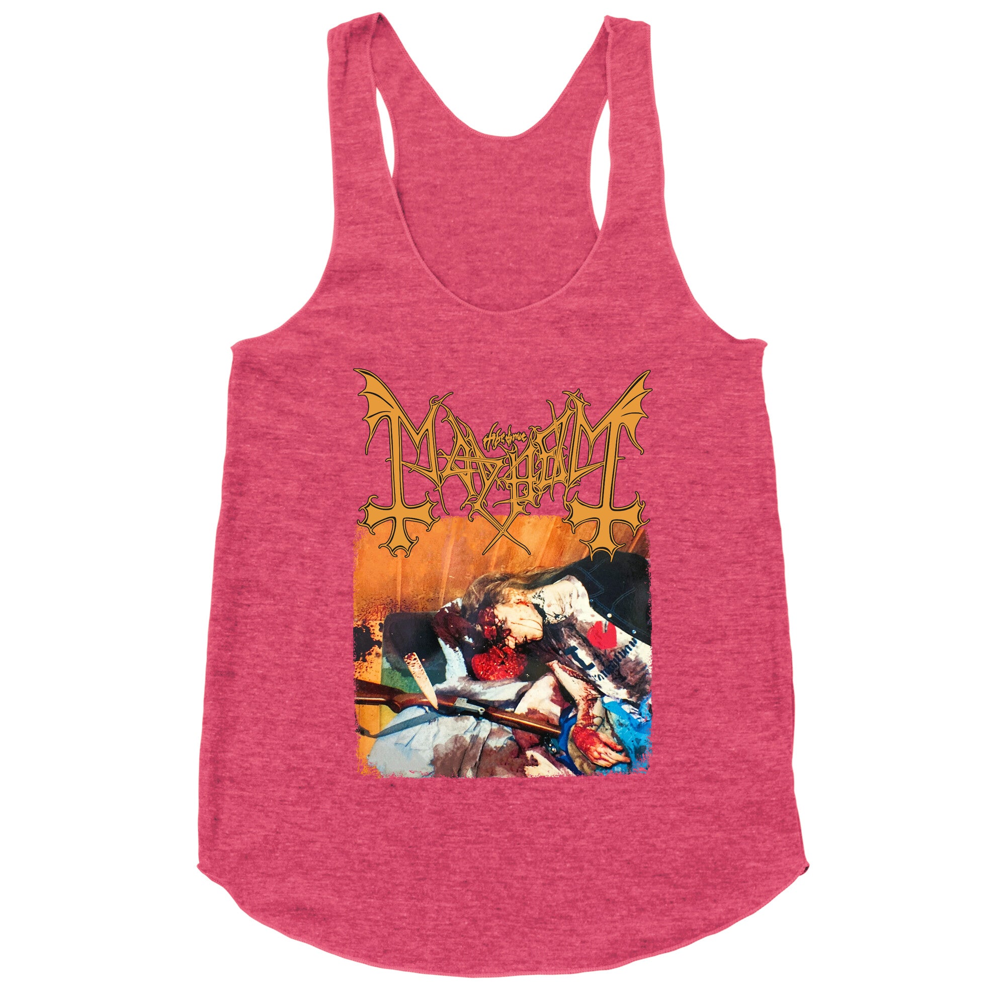 Mayhem Band Album Cover Racerback Tank
