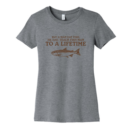 Buy A Man Eat Fish Womens Cotton Tee
