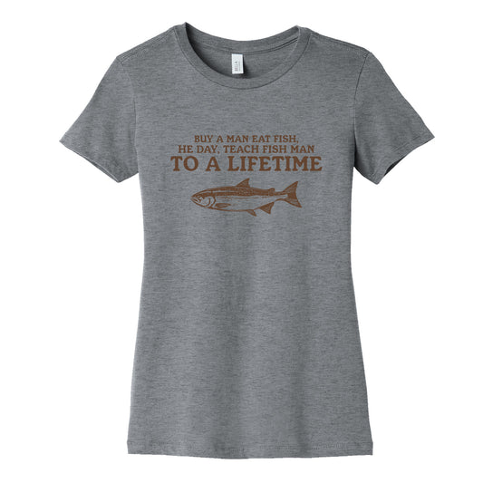 Buy A Man Eat Fish Womens Cotton Tee