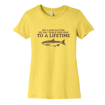 Buy A Man Eat Fish Womens Cotton Tee