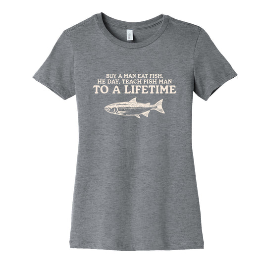 Buy A Man Eat Fish Womens Cotton Tee
