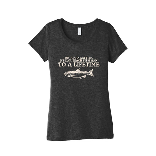 Buy A Man Eat Fish Womens Triblend Tee
