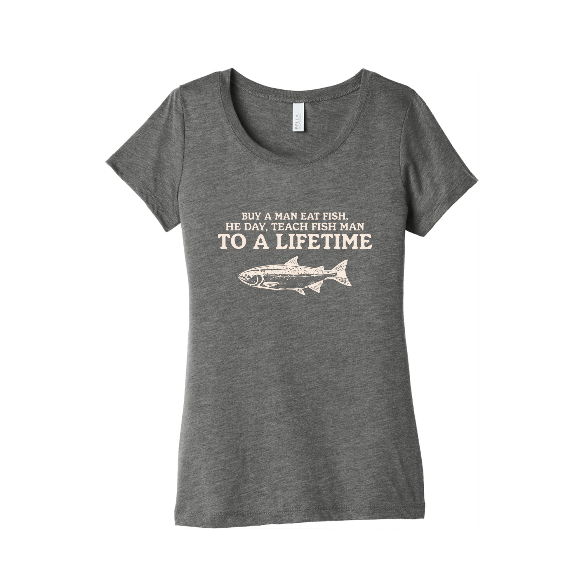 Buy A Man Eat Fish Womens Triblend Tee