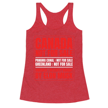 Canada Not For Sale Racerback Tank